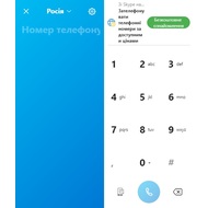 Екран набору телефонного номера в Skype